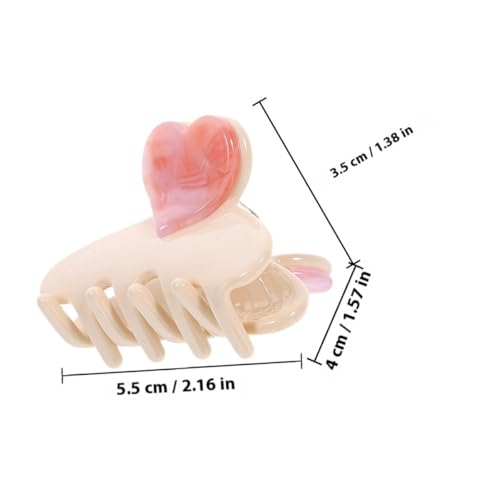 EPIGEIST 4 Stück Teiliges Herzförmige Haarklammern Große Haarkrallen aus Acetat Sanfte Fixierung für Damen und Mädchen Modisches Styling für Dickes und Feines Haar Marmor von EPIGEIST