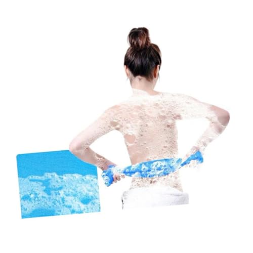 EPIGEIST 4 Stück Teiliges Peeling Badetuch mit Langem Riemen Nylon Rückenbürsten Handtuch für Effektives Hautpeeling Gründliche Reinigung Beim Duschen in Gelb Grün Blau von EPIGEIST