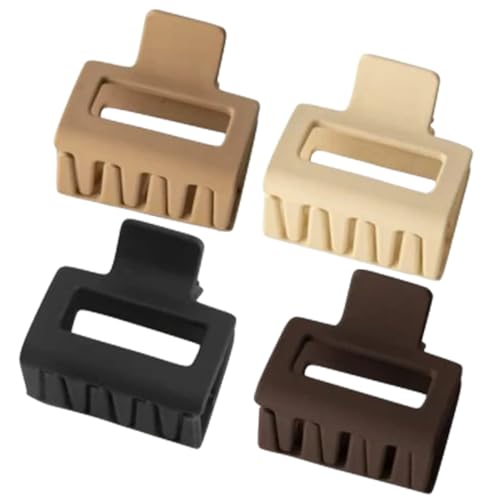 EPIGEIST 4 Stück Teiliges Quadratische Haarklammern aus Mattem Resin Rutschfeste Haarspangen für Dickes und Normales Haar Stabile Styling Clips in Schwarz Dunkelbraun Hellbraun für Damen von EPIGEIST