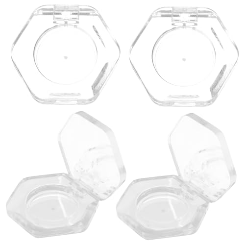 EPIGEIST 4 Stück Teiliges Sechseckige Lidschatten Pfännchen Innendurchmesser Transparent Wiederbefüllbar Kosmetikbehälter Kompakt Leicht für Lippenbalsam Reisen für Frauen Mädchen von EPIGEIST