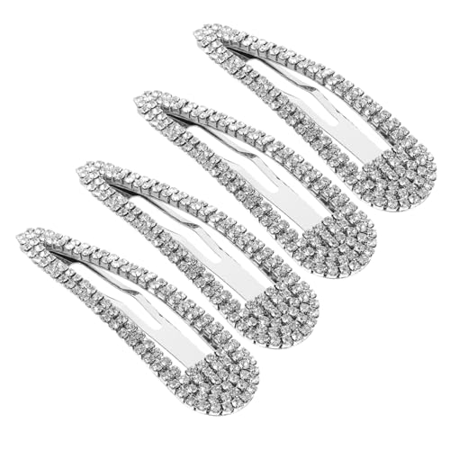 EPIGEIST 4 Stück Teiliges Strass Haarspangen Snap Clips für Damen Mädchen Sichere Befestigung von Haarsträhnen und Modische Glitzernde Haarschmuck Accessoires für Alltag und Party von EPIGEIST