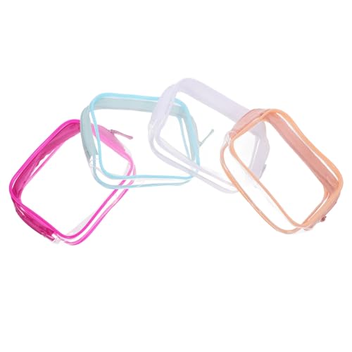 EPIGEIST 4 Stück Teiliges Transparentes Reise Kosmetiktasche aus Wasserdichtem mit Glattem Reißverschluss Leichter Make Up Organizer für Koffer und Flugzeug Klare Sicht Inhalt Praktische von EPIGEIST