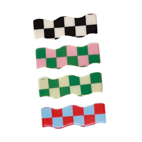 EPIGEIST 4 Stück Teiliges Wellen karierte Damen Haarklammern Leicht zu Tragen Glatte Kanten Für Alltag Party Festliche Anlässe Geschenkideen Zufällige Farbe Zufällige Farbe von EPIGEIST