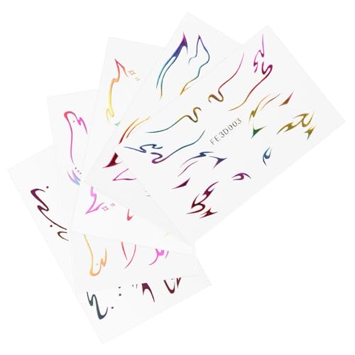 EPIGEIST 5 Blätter Teiliges Temporäre Eyeliner Tattoos Wasserfeste Augen make up Sticker Selbstklebende Lidschatten Decals für Halloween Karneval Kostümparty für Theaterschminke und von EPIGEIST