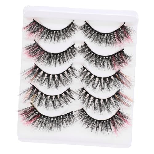 EPIGEIST 5 Paare Bunte Cosplay Wimpern für Frauen Mädchen Mehrlagige Dichte Farbige Fake Eyelashes Wiederverwendbar Auffällige Lange Wimpern für Partys und Make Up von EPIGEIST
