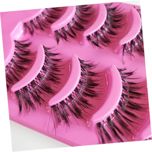 EPIGEIST 5 Paare Natürliche Fake Eyelashes mit Transparentem Band Verlängernde Dichte Gekreuzte Wimpern für Frauen und Mädchen Wiederverwendbare Bequeme Leichte Augenaufschlagverlängerung von EPIGEIST