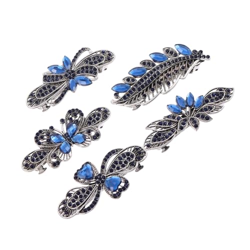 EPIGEIST 5 Stück Teiliges Haarschmuck Wasser funkelnd französischem Clip Federnder Haarspange für Damen und Mädchen Glatte Oberfläche Strapazierfähig Geeignet für Hochzeit Party und Alltag von EPIGEIST