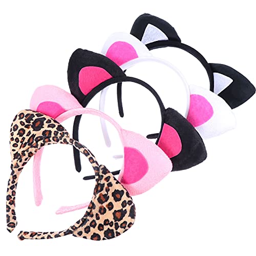 EPIGEIST 5 Stück Teiliges Katzenohren Haarreif Süßer Katzen Cosplay Kopfschmuck für Mädchen für Halloween Party Fasching Verstellbar Bequem Auffälliges Design Vielseitig Einsetzbar von EPIGEIST