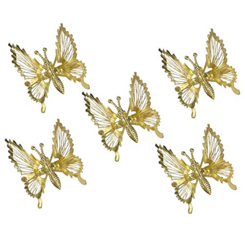 EPIGEIST 5 Stück Teiliges Metall Haarspangen mit Schmetterlings design Leichte und Schonende Haarklammern für Mädchen und Damen Glänzende Hohl Gestaltete Duckbill Clips für Vielseitige von EPIGEIST