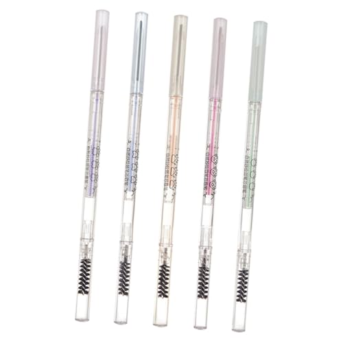 EPIGEIST 5 Stück Wasserfeste Augenbrauenstifte Teiliges mit Pinsel Langlebige Braune Augenbrauenstifte Feinspitzig Natürliches Make Up für Damen Handlich und Bruchsicher von EPIGEIST