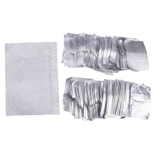 EPIGEIST 500 Stück Nagellackentferner Folienpads Aluminiumfolie Nail Art Foil Wraps Selbstklebende Gel Polish Remover Wraps für Professionelle Maniküre und Heimgebrauch von EPIGEIST