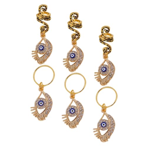 EPIGEIST 6 Stck. Teiliges Haarschmuck für Zöpfe aus Robustem Metall mit Schlangenform und Bösem Auge Vielseitige Haarring Anhänger für Dreadlocks DIY Styling Geeignet für Damen Party und von EPIGEIST