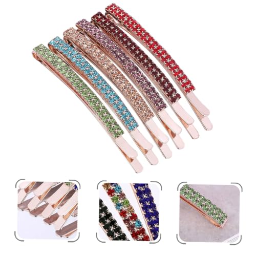EPIGEIST 6 Stück Glitzernde Haarklammern mit Doppelreihe Strass Funkelnder Haarschmuck für Damen und Mädchen Elegante Haarspangen für Alltag und Festliche Anlässe Vielseitig Kombinierbar von EPIGEIST