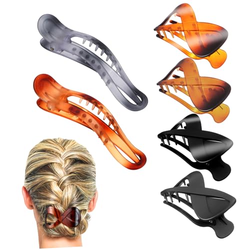 EPIGEIST 6 Stück Große Haarklammern Acryl Clips und Entenschnabelclips Wasser Marmor für Dickes und Langes Haar Rutschfeste Haaraccessoires für Damen und Mädchen von EPIGEIST