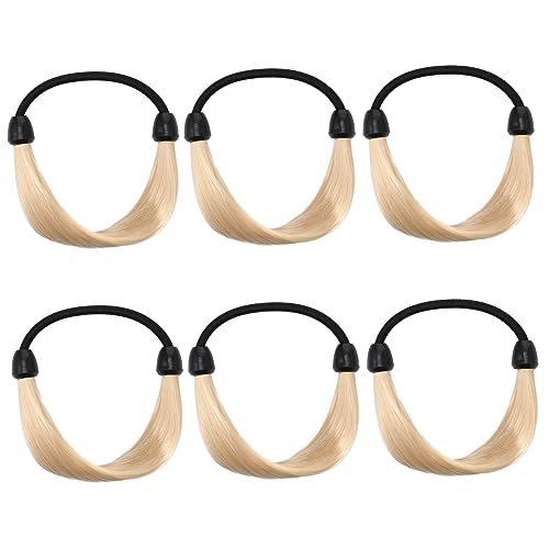 EPIGEIST 6 Stück Haargummi Dekorationen Mädchen Mini-Haarbänder klein Bands flechten Frisur Perücke Haarseil Pferdeschwanz-Haarwickel Haarband Haarzubehör Frauenhaarbindungen Plastik Golden von EPIGEIST