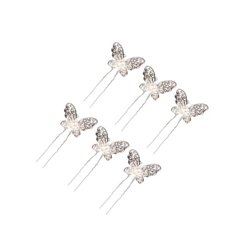 EPIGEIST 6 Stück Haarnadeln Vintage Haarspangen Hübsche Ausgefallene Stabform Für Damen Glitzernde Antike Haarnadeln Und Zubehör Für Brauthaar Strass Haarnadel Silber von EPIGEIST
