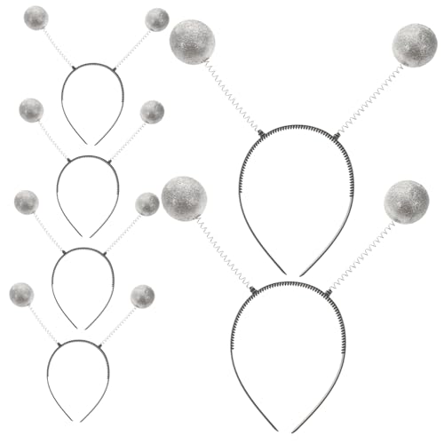 EPIGEIST 6 Stück Süße Haarbänder Glitter Spring Hair Hoop Kopfbedeckung Partyzubehör Foto Requisiten (foam Silver Ball) von EPIGEIST