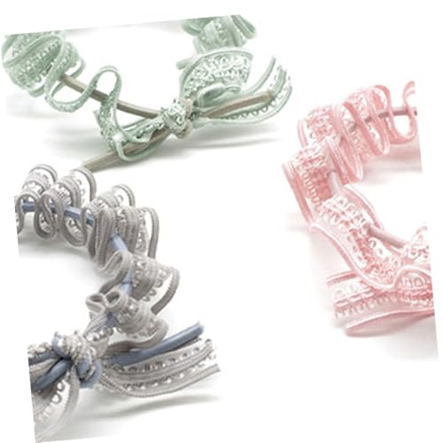 EPIGEIST 6 Stück Teiliges Haargummi Elastischen Spitzen und Eleganten Schleifen in Vintage farben Schwarz Weinrot Hellgrün Bowknot Hair Ties für Mädchen Rutschfeste Ponytail Holder mit von EPIGEIST