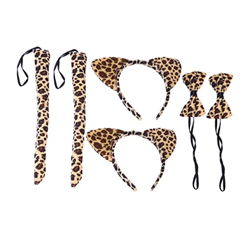 EPIGEIST 6 Stück Teiliges Katzenohren Kostümset mit Haarschmuck Leopardenmuster Stabilem Haarreif Originelles Party Accessoire für Mädchen Inklusive und Fliege Langlebig und Formbeständig von EPIGEIST
