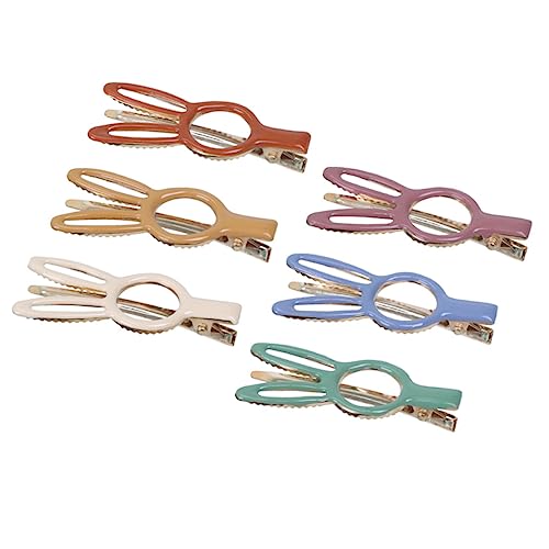 EPIGEIST 6 Stück Teiliges Mädchen Haarklammern Metallduckbill Clips mit Süßem Kaninchenohren Design Bunte Haarspangen für Festen und Modisches Styling für Teenager von EPIGEIST