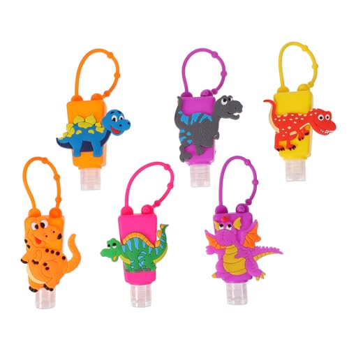 EPIGEIST 6 Stück Teiliges Reise mit Auslaufsicheren Silikon Flaschen für Lustigem Cartoon Schutz Handlich Bpa Frei für Flüssigkeiten Leicht Am Rucksack oder Kinderwagen Zufällige Farbe von EPIGEIST