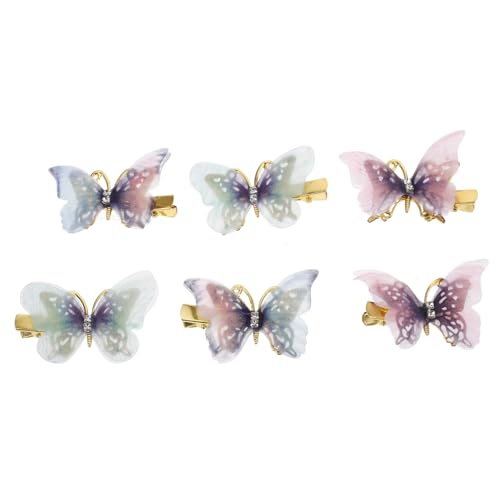 EPIGEIST 6 Stück Teiliges Schmetterling Haarspangen Design Bunte Haarklammern für Mädchen und Frauen Sanft zum Haar Starker Griff Modisches Haarschmuck Zubehör von EPIGEIST