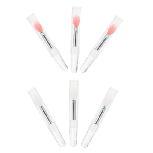 EPIGEIST 6 Stück Teiliges Silikon Lippenpinsel mit Halbdurchsichtigen Köpfen Sanfte Applikatoren für Lippenmaske und Lidschatten Wiederverwendbar Kompakt für Reisen und Tägliche Anwendung von EPIGEIST