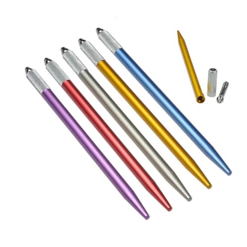 EPIGEIST 6stücke Titel Teiliges Manuelle Microblading-augenbrauenstifte Für Permanent Make-up Rot Blau Gold Silber Ergonomisch Für Präzise Anwendung von EPIGEIST