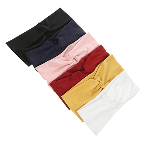 EPIGEIST 6stücke Knoten Stirnbänder Für Damen Yoga Workout Haar Zubehör Breit Dehnbar Make-up Stirnband von EPIGEIST