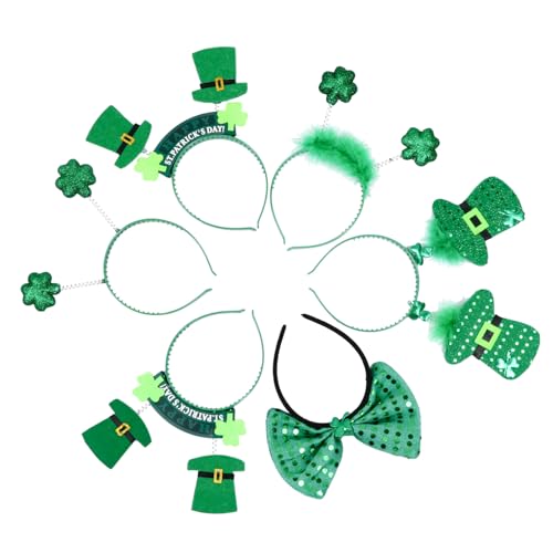 EPIGEIST 6stücke Patrick Kleeblatt Kopfschmuck Stirnband Haarschmuck Grünes Kopfstück Kleeblatt Kopfbedeckung Für Festival Urlaub St Patrick Tag Pailletten Zufällige Stil von EPIGEIST