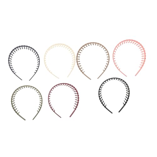 EPIGEIST 7 Stück Teiliges Haarschmuck mit Wellenzähnen Rutschfester Kunststoff Haarreif für Gesichtswäsche Sicherer bei Hautpflege für Frauen und Männer Tägliche Anwendung Kleines von EPIGEIST