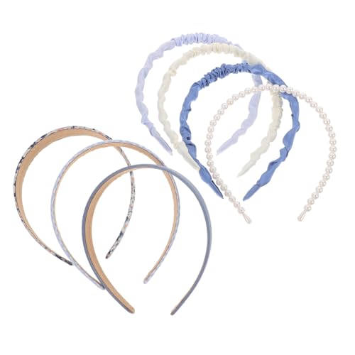 EPIGEIST 7 Stück Teiliges Perlen Haarband Damen Breites Stirnband mit Blumenverzierung Komfortables Haarschmuck für Mädchen und Frauen für Partys und Tägliche Anwendung von EPIGEIST