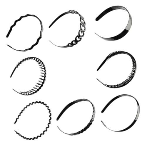 EPIGEIST 8 Stück Teiliges Haarband aus Acryl mit Rutschfesten Zähnen Verstellbarem Kopfschmuck für Damen und Herren Geeignet für Make Up Sport und Alltag Langlebiges Einfaches Design von EPIGEIST