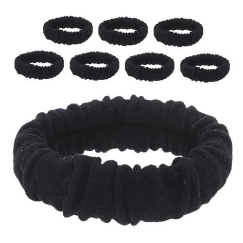 EPIGEIST 8 Stück Teiliges Nahtlose Elastische Haargummis für Damen und Mädchen Starker Griff Haarschonend Vielseitig für Pferdeschwanz Dutt Schwarz Leichte Kompakte Haarbänder von EPIGEIST