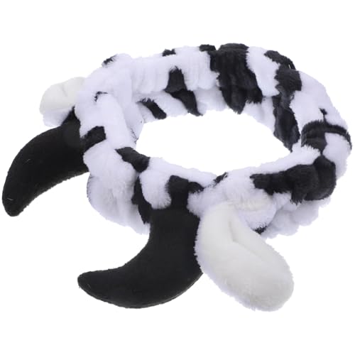EPIGEIST Adorables Stirnband mit Kuhhörnern Elastisch Weich Angenehm für Damen Mädchen Spa und Gesichtsreinigung Modisches Haarband Flexibel und Bequem von EPIGEIST