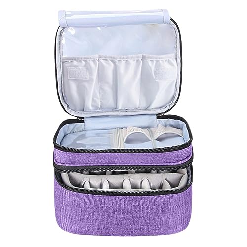 EPIGEIST Nagellack Aufbewahrungstasche Für Ätherische Öle Flaschen Organizer Tasche Doppellagig Mit Herausnehmbarem Boden Tragbar Für Reisen Und Zuhause von EPIGEIST