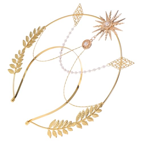 EPIGEIST Barocke Haarkrone Damen Haarschmuck Metall Stirnband mit Stern und Blattdesign Leichtes Party Accessoire für Bühnenauftritte und Festliche Anlässe Bequemes Kopfstück für Erwachsene von EPIGEIST