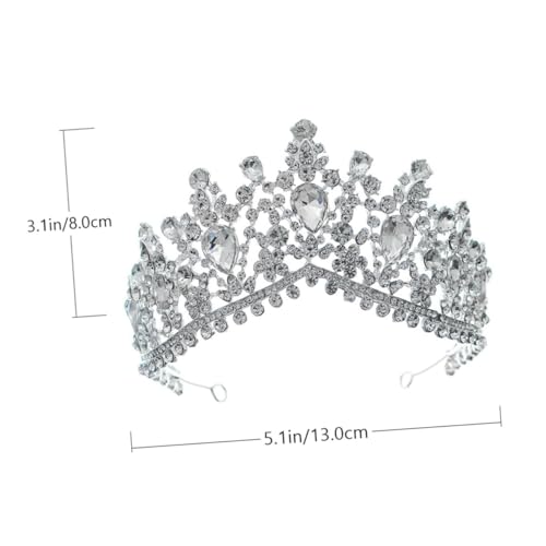 EPIGEIST Barockstil Brautkrone Silber mit Funkelnden Strasssteinen Haarschmuck Damen Tiara für Hochzeit Festzug Party und Brautaccessoire Vintage Design Geeignet für Frauen und Mädchen von EPIGEIST