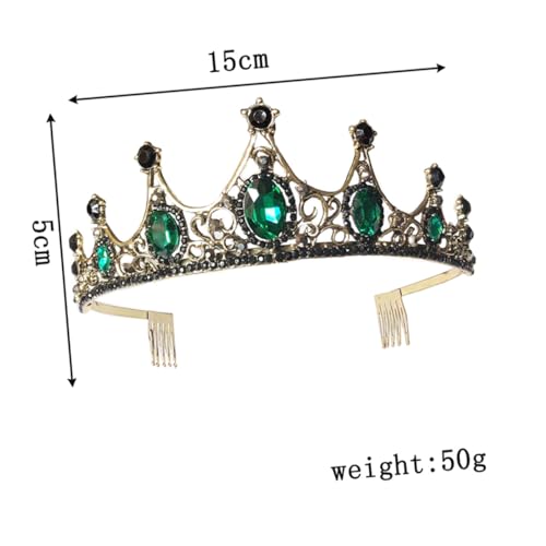 EPIGEIST Brautkrone mit Strass und Grün Goldenem Haarkamm Modischer Hochzeitsschmuck für Frauen Einzigartiges Diadem für Festliche Anlässe und Fotoshootings von EPIGEIST