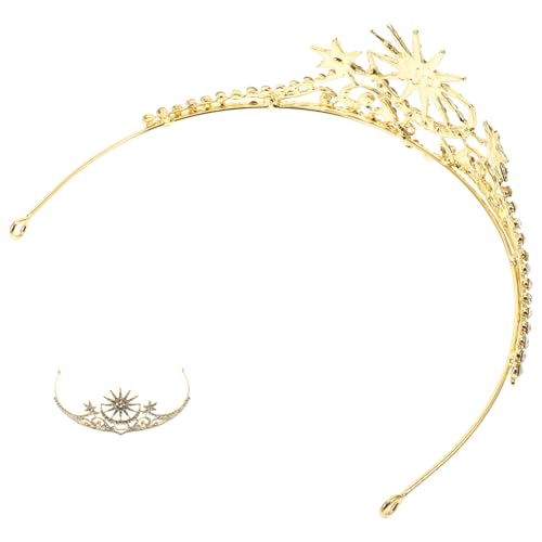 EPIGEIST Bridal Tiara für Frauen Strassbesetzte Kronen haarreif mit Stern Monddesign Eleganter Brautschmuck aus Leichtem Zinklegierung und Funkelnden Kristallen Geeignet für Braut und von EPIGEIST