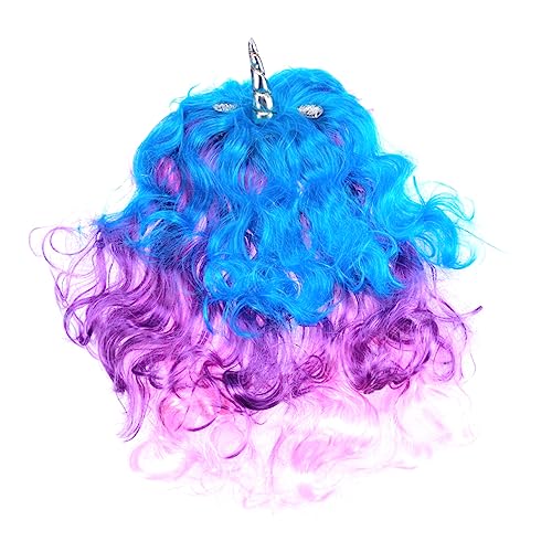 EPIGEIST Bunte Einhorn-perücke Für Cosplay Und Partys Lange Lockige Synthetikperücke Für Junge Mädchen Mädchen Jugendliche Und Erwachsene Mit Silberhorn von EPIGEIST