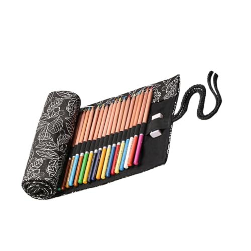 EPIGEIST Canvas Stifterolle mit Fächern Rollbarer Bleistifthalter mit Großem Fassungsvermögen Praktisch und Platzsparend als Zeichen und Reise Organizer Elegantes Muster Robustes Material von EPIGEIST