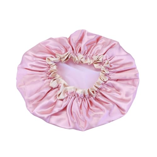 EPIGEIST Doppellagige Wasserdichte Duschhaube für Damen Wiederverwendbare Haarkappen für und Ölbehandlung Atmungsaktive PE Badekappe in Rosa für Schönheitssalon und Zuhause von EPIGEIST