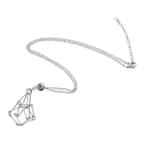 EPIGEIST Einstellbare Kristallkäfig halskette aus Rostfreiem Stahl mit Verstellbarem Netzanhänger Stabiler Steinhalter für Natürliche Steine DIY Schmuck Verstellbare für Damen und Herren von EPIGEIST