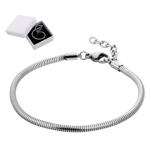 EPIGEIST Einstellbares Snake Chain Armband aus Unisex Silbernes Charm Armband mit Einzigartigem Schlangenmuster Modisches Schmuckstück für Damen und Herren Geschenkbox von EPIGEIST
