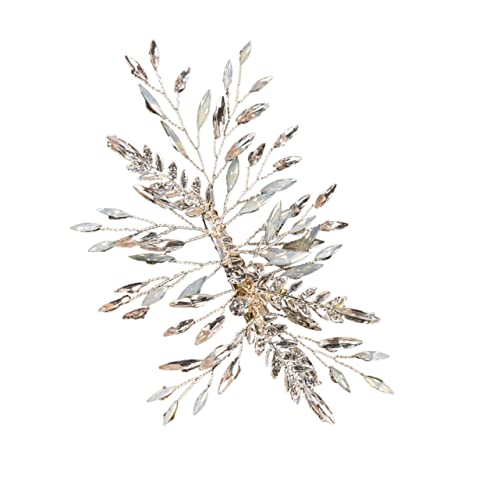 EPIGEIST Eleganter Braut Haarschmuck Silber mit Kristallverzierung Langer Haarklammer Clip Festhaltend ohne Ziehen für Hochzeit Party und Damen Stilvoller Haaraccessoire mit Blumenmotiv von EPIGEIST