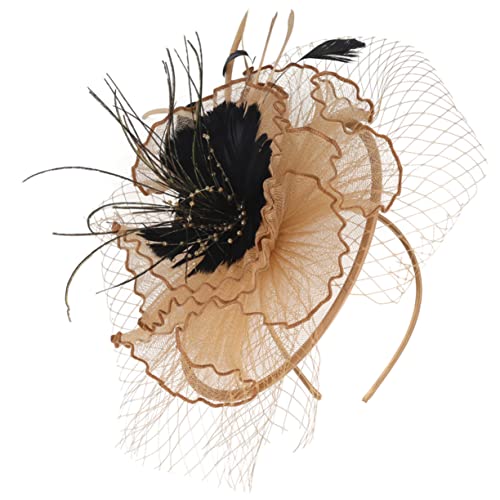 EPIGEIST Eleganter Damen Fascinator Haarclip mit Federn und Netz Abnehmbar als Haarband für Hochzeit Tea Party Cocktail und Festliche Anlässe Vielseitiger Haarschmuck für Braut und Gäste von EPIGEIST