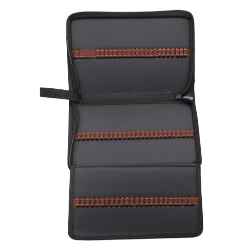 EPIGEIST Faltbares Federmäppchen aus Schwarzem Canvas mit Stifthüllen Leichter Zeichenstift Organizer Reißverschlussfreie Kompakte Stifttasche für Schüler und Künstler von EPIGEIST