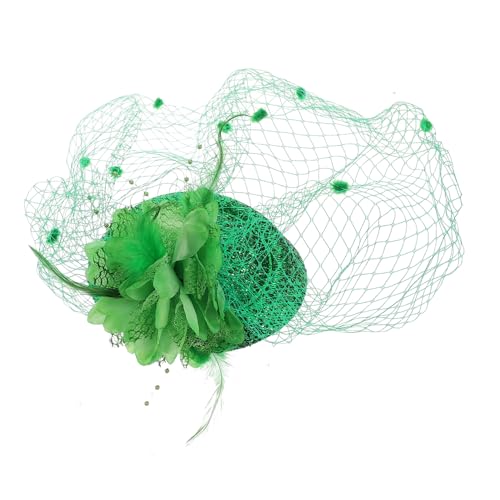 EPIGEIST Fascinator-hüte Für Damen Haarspange Zum St Patrick's Day Grüne Schleier Und Blüten Haarspange Kopfbedeckung Für Mädchen Und Kleinkinder Haar-accessoires Für Festtagsoutfit von EPIGEIST