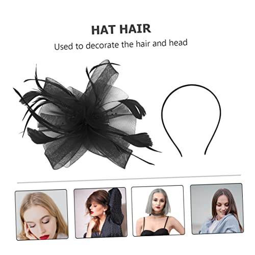 EPIGEIST Federkopfschmuck Lustiger Hut Netz Party Hut Zur Hochzeit Haarschmuck Kunst Feder Haarnadel Federblumenkopfbedeckung Net -garn -kopfschmuck Frauenhaarnadel Schwarz von EPIGEIST